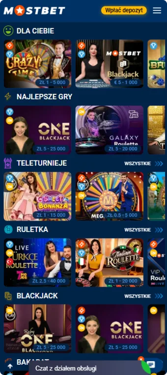 Mostbet Kasyno na żywo